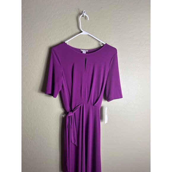 NWT London Times Purple Short Sleeve Dress Size 6 - Picture 2 of 5